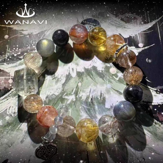 Vasabi Natural Multi-Treasure Crystal Jewelry Bracelet